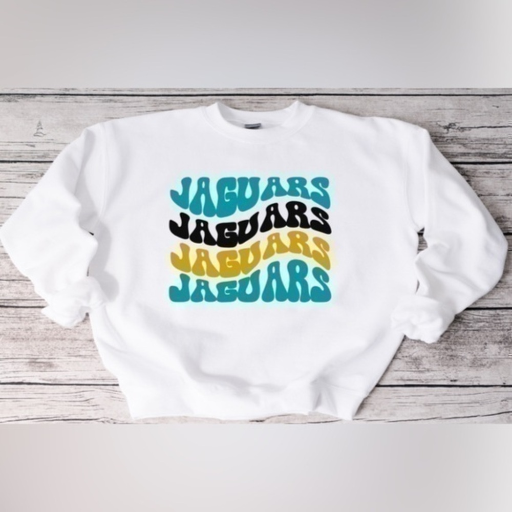 Jaguars wavy crewneck - white